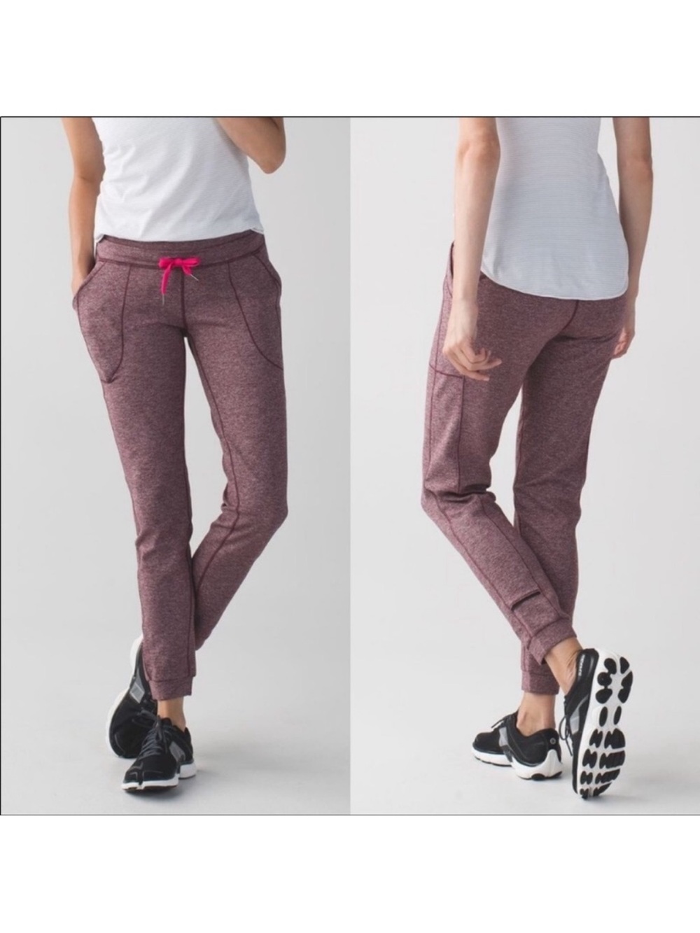 $108 RARE Lululemon Base Runner Pant III
Heathered Bordeaux Drama / Bon Bon 12